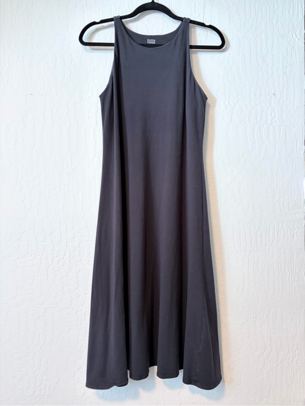 Eileen Fisher Dress | Black Sleeveless A-Line Shelf Bra Jersey